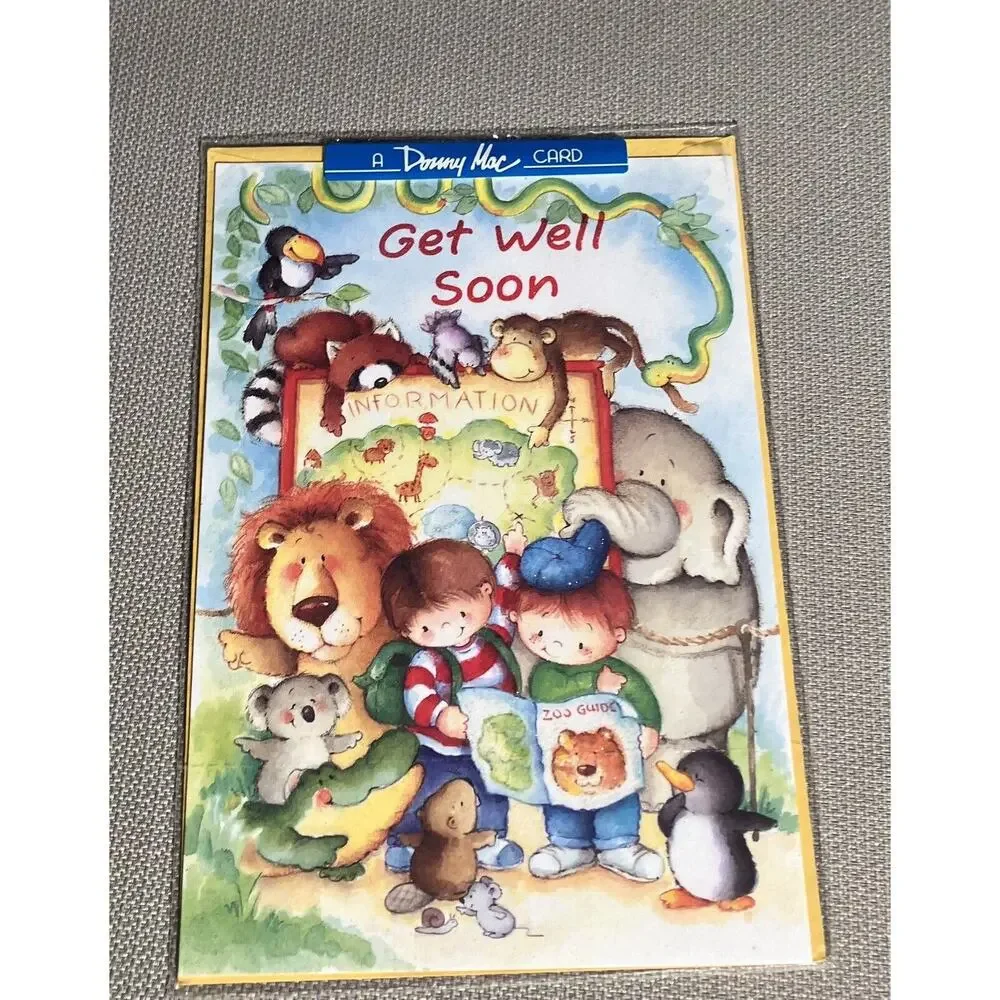 Get Well Soon a‎ Donny Mac Greeting Card Animal Kids
